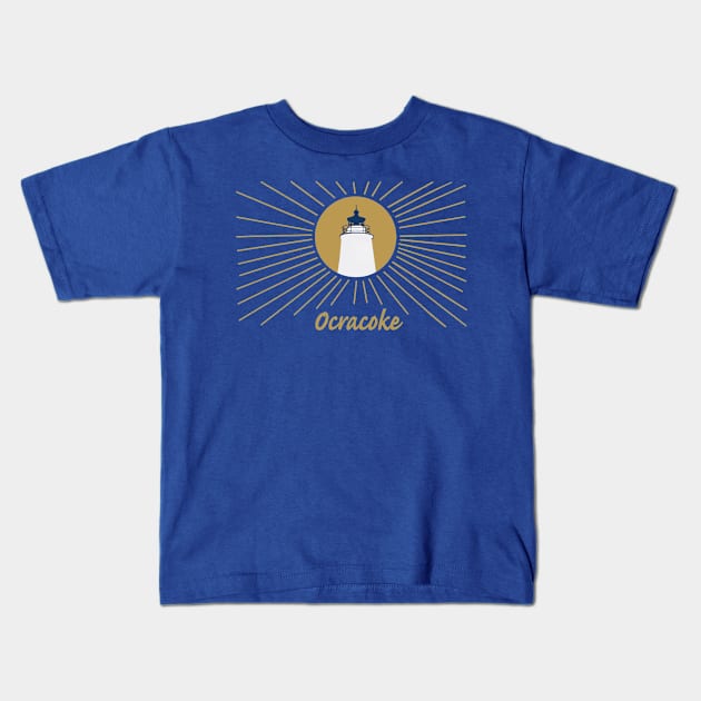 Ocracoke Sun Rays Kids T-Shirt by Trent Tides